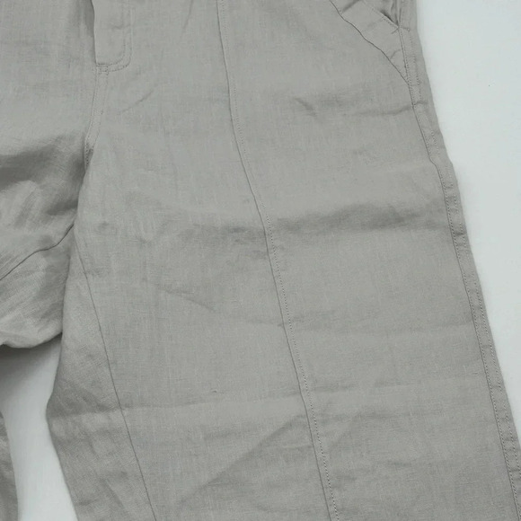 Nicole Miller 100% Linen Women's Pants Elastic Waist Pockets White Size XL - Picture 2 of 10